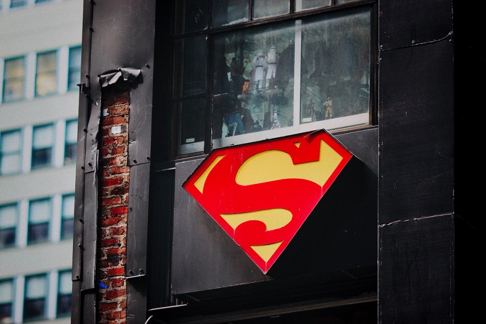 Superman symbol on the side of a building
